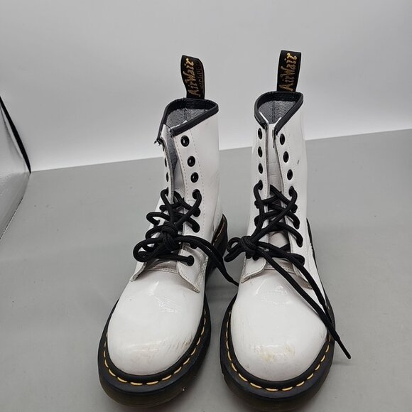 Dr. Martens White Jadon Platform Boots - 6 - Women's Air Wair W Soles Bouncing - Picture 2 of 9